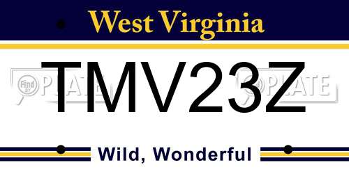 TMV23Z West Virginia License Plate