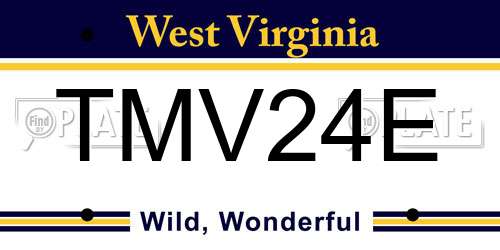 TMV24E West Virginia License Plate