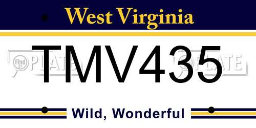 TMV435 West Virginia License Plate