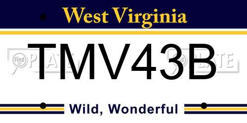 TMV43B West Virginia License Plate