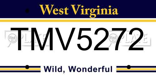 TMV5272 West Virginia License Plate