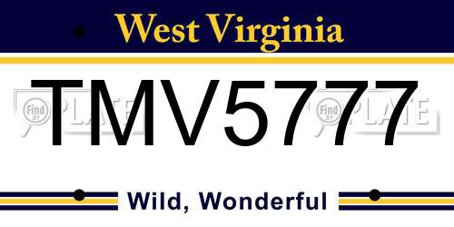 TMV5777 West Virginia License Plate