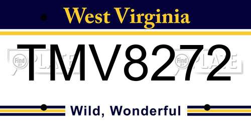 TMV8272 West Virginia License Plate