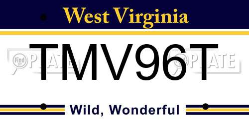 TMV96T West Virginia License Plate