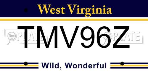 TMV96Z West Virginia License Plate