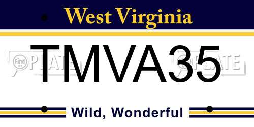 TMVA35 West Virginia License Plate