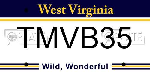 TMVB35 West Virginia License Plate
