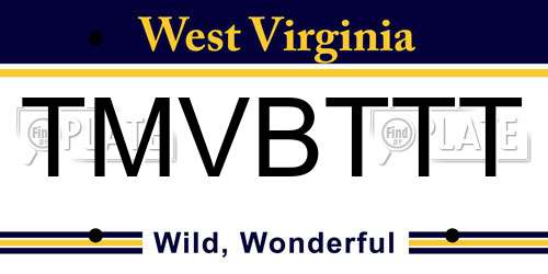 TMVBTTT West Virginia License Plate