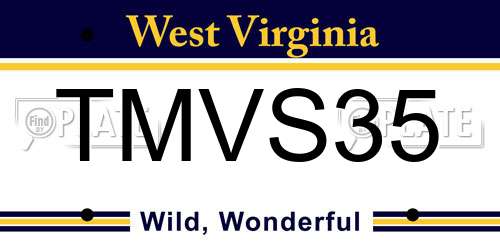 TMVS35 West Virginia License Plate