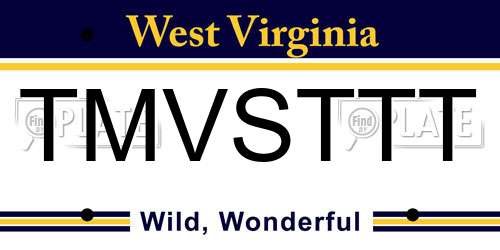 TMVSTTT West Virginia License Plate
