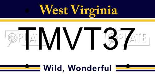 TMVT37 West Virginia License Plate