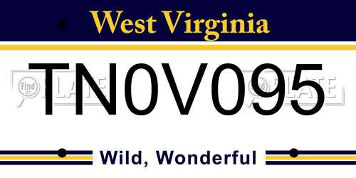 TN0V095 West Virginia License Plate