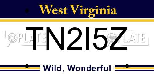 TN2I5Z West Virginia License Plate
