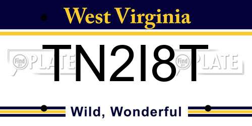 TN2I8T West Virginia License Plate