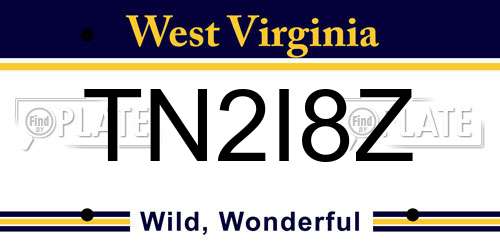 TN2I8Z West Virginia License Plate
