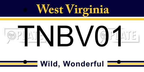 TNBV01 West Virginia License Plate