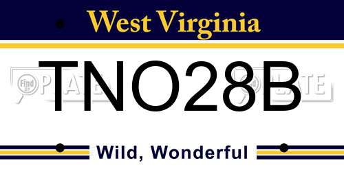 TNO28B West Virginia License Plate