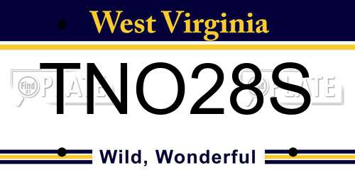 TNO28S West Virginia License Plate