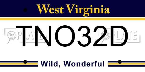 TNO32D West Virginia License Plate