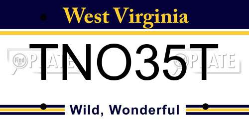 TNO35T West Virginia License Plate