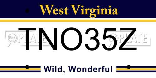TNO35Z West Virginia License Plate