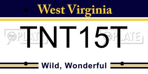 TNT15T West Virginia License Plate