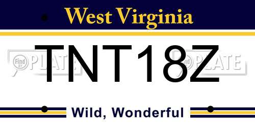 TNT18Z West Virginia License Plate