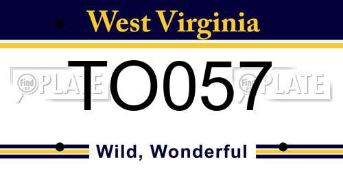 TO057 West Virginia License Plate