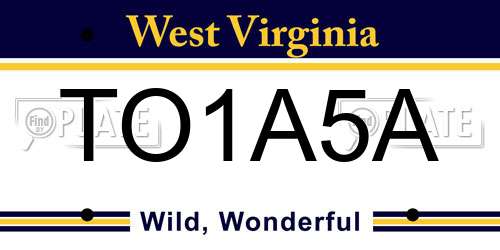 TO1A5A West Virginia License Plate
