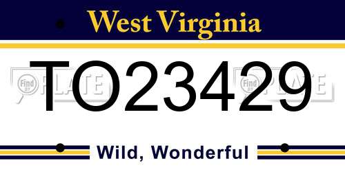 TO23429 West Virginia License Plate