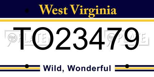 TO23479 West Virginia License Plate