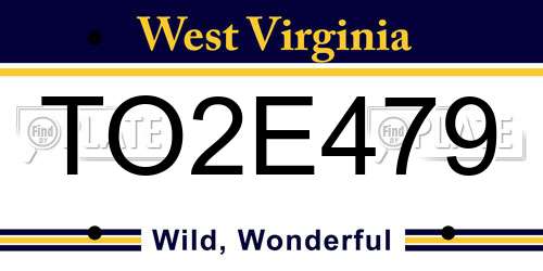 TO2E479 West Virginia License Plate