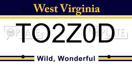 TO2Z0D West Virginia License Plate
