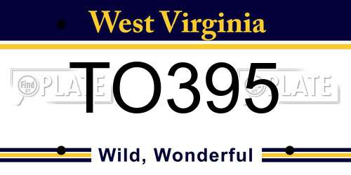 TO395 West Virginia License Plate