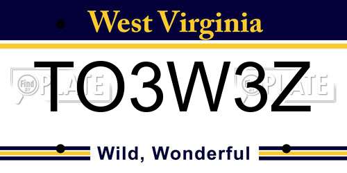 TO3W3Z West Virginia License Plate