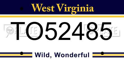 TO52485 West Virginia License Plate