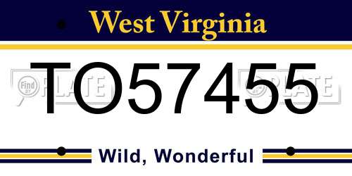 TO57455 West Virginia License Plate