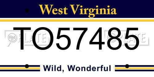 TO57485 West Virginia License Plate