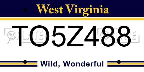 TO5Z488 West Virginia License Plate