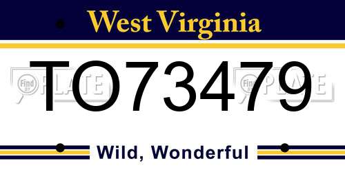 TO73479 West Virginia License Plate