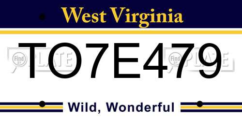 TO7E479 West Virginia License Plate