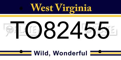 TO82455 West Virginia License Plate