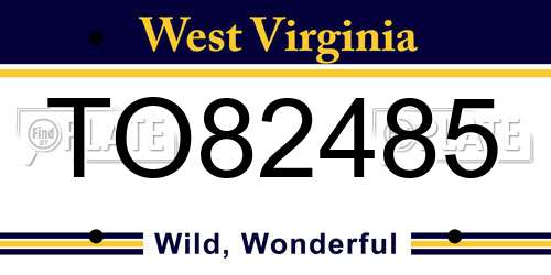 TO82485 West Virginia License Plate