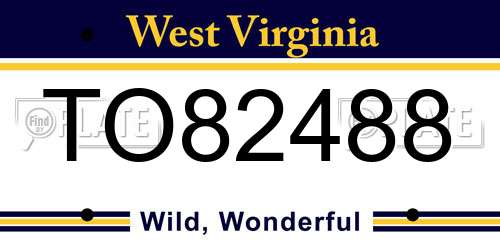 TO82488 West Virginia License Plate