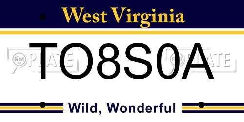 TO8S0A West Virginia License Plate