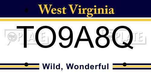 TO9A8Q West Virginia License Plate