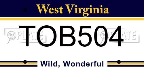 TOB504 West Virginia License Plate