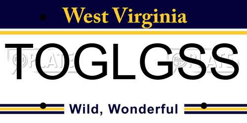 TOGLGSS West Virginia License Plate