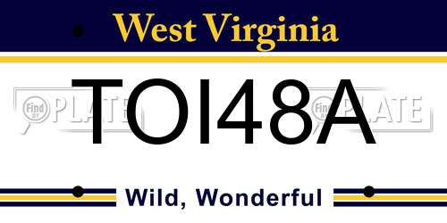 TOI48A West Virginia License Plate