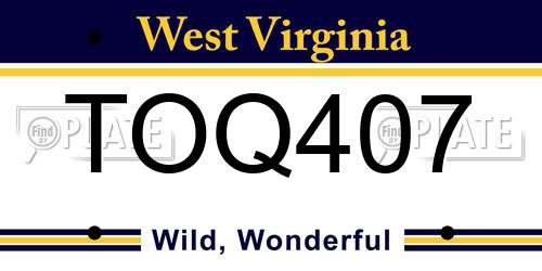 TOQ407 West Virginia License Plate